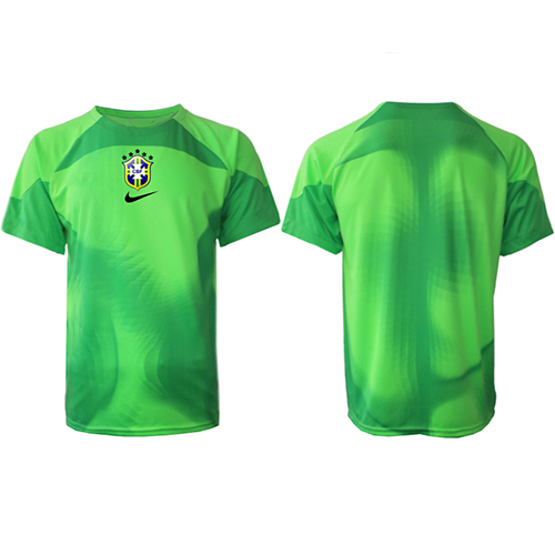 Camisa de time de futebol Brasil Goleiro Replicas 2º Equipamento Mundo 2022 Manga Curta